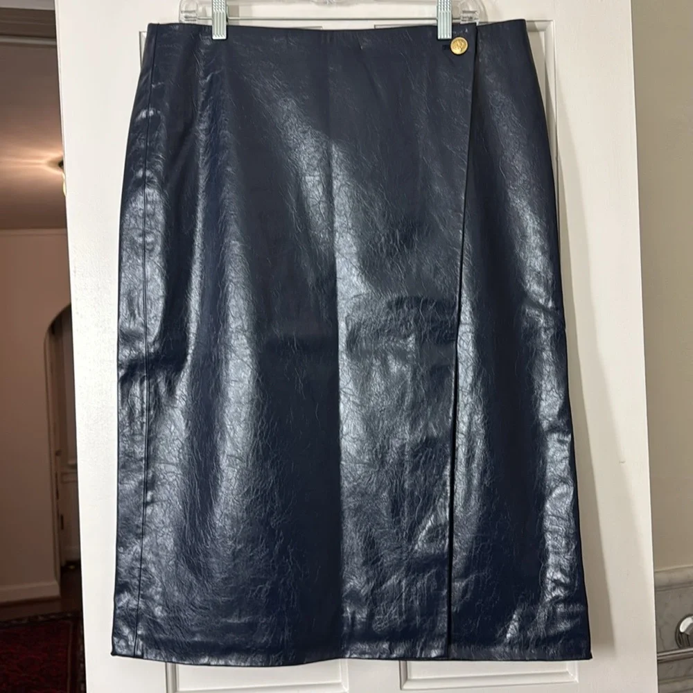 J.Crew Collection wrap skirt in faux patent leather CF935